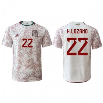 Herren Fußballbekleidung Mexiko Hirving Lozano #22 Auswärtstrikot WM 2022 Kurzarm